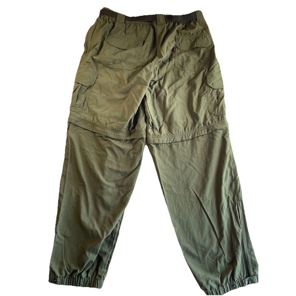 LL Bean Pants Men's LG Hiking Outdoor Utility Lightweight Belt Green Convertible - Picture 2 of 11